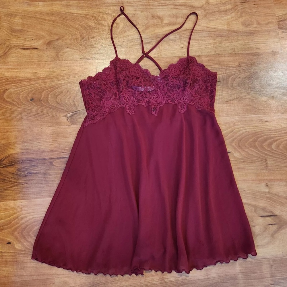victorias secret lingerie large Babydoll Dark Red